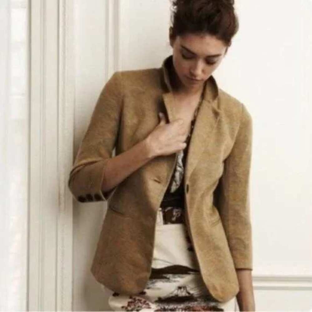 Cartonnier‎ Blazer Jacket Career Office Casual 3/4 Sleeve S Yellow To A Tee
